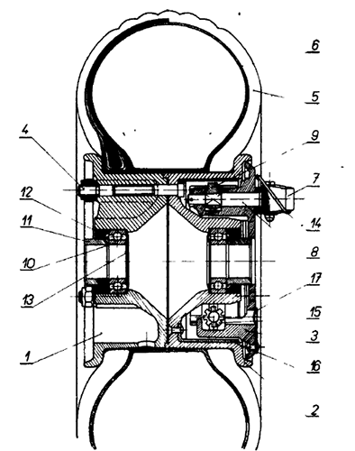 Рис. 27. Колесо шасси с тормозом НР 4741-3